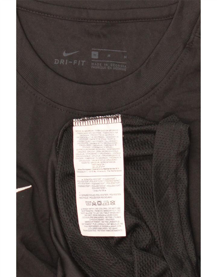 Nike Mens Dri Fit Top Long Sleeve Medium Black Polyester