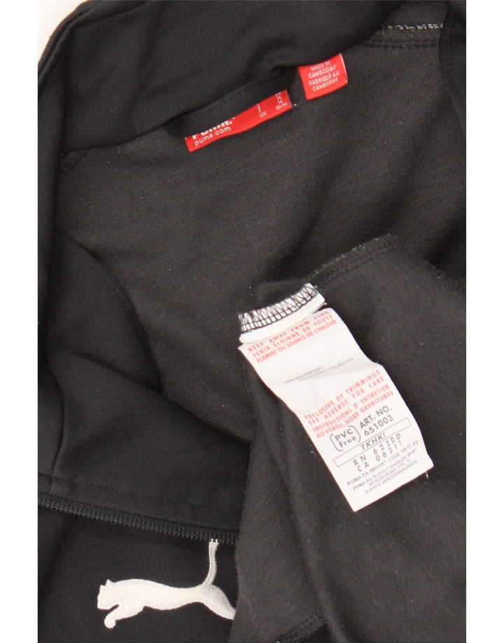 Puma Boys Graphic Tracksuit Top Jacket 13-14 Years Black Polyester