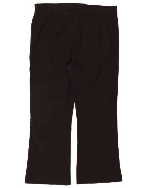 Zara Womens Straight Cropped Trousers 2XL W34 L25 Black Cotton