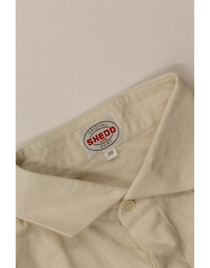 VINTAGE Mens Shirt Medium Off White Vintage Vintage and Second-Hand Vintage from Messina Hembry 