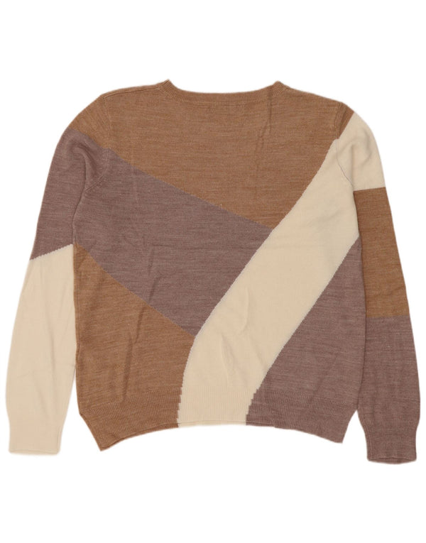 Marks & Spencer Womens Boat Neck Jumper Sweater UK 12 Medium Beige