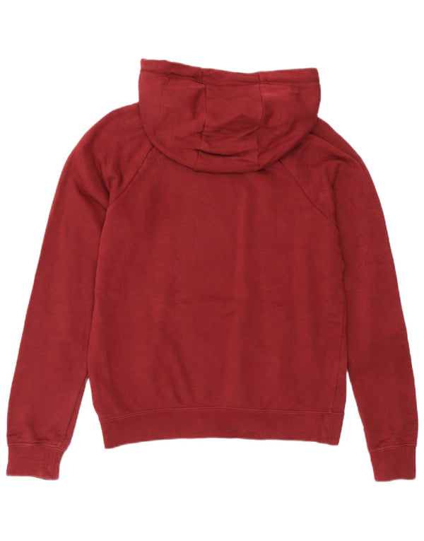 Nike Womens Oversized Hoodie Jumper UK 6 XS Burgundy Cotton