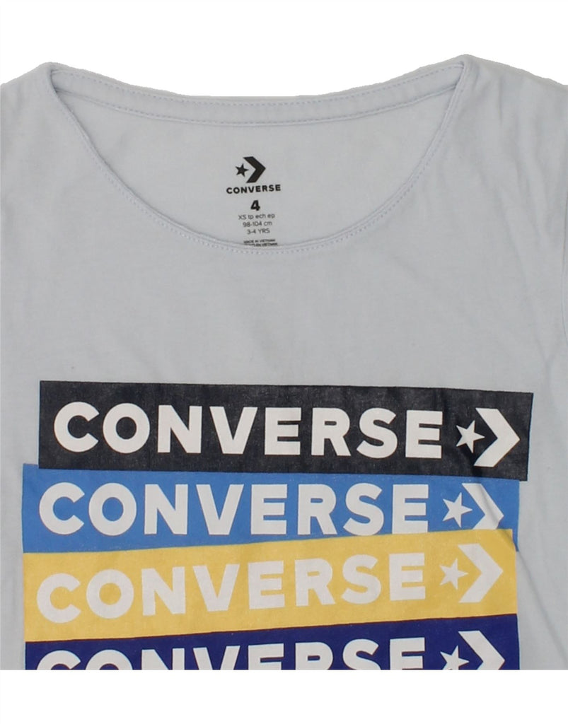 CONVERSE Boys Graphic T-Shirt Top 3-4 Years Blue | Vintage Converse | Thrift | Second-Hand Converse | Used Clothing | Messina Hembry 