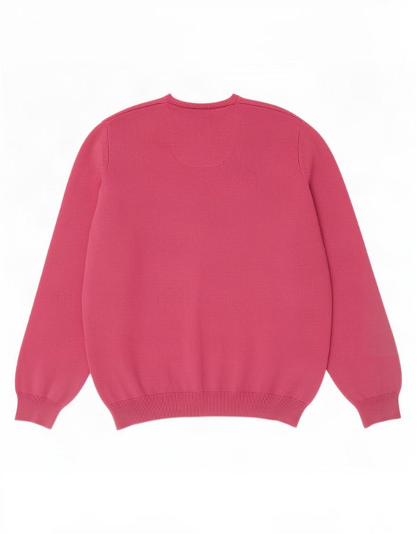 Marks & Spencer Mens Blue Harbour V-Neck Jumper Sweater 2XL Pink Cotton