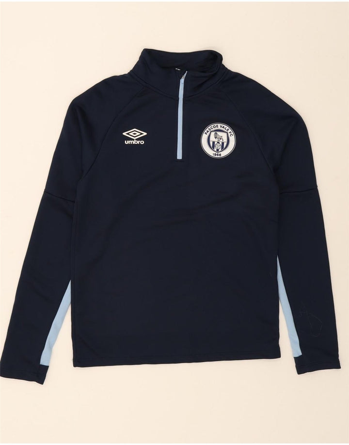UMBRO Mens Pascoe Vale FC Graphic Top Long Sleeve Small Navy Blue Vintage Umbro and Second-Hand Umbro from Messina Hembry 