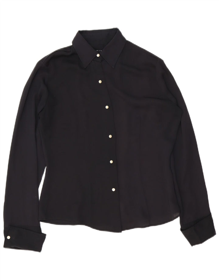 Sisley Womens Shirt Blouse UK 14 Large Black