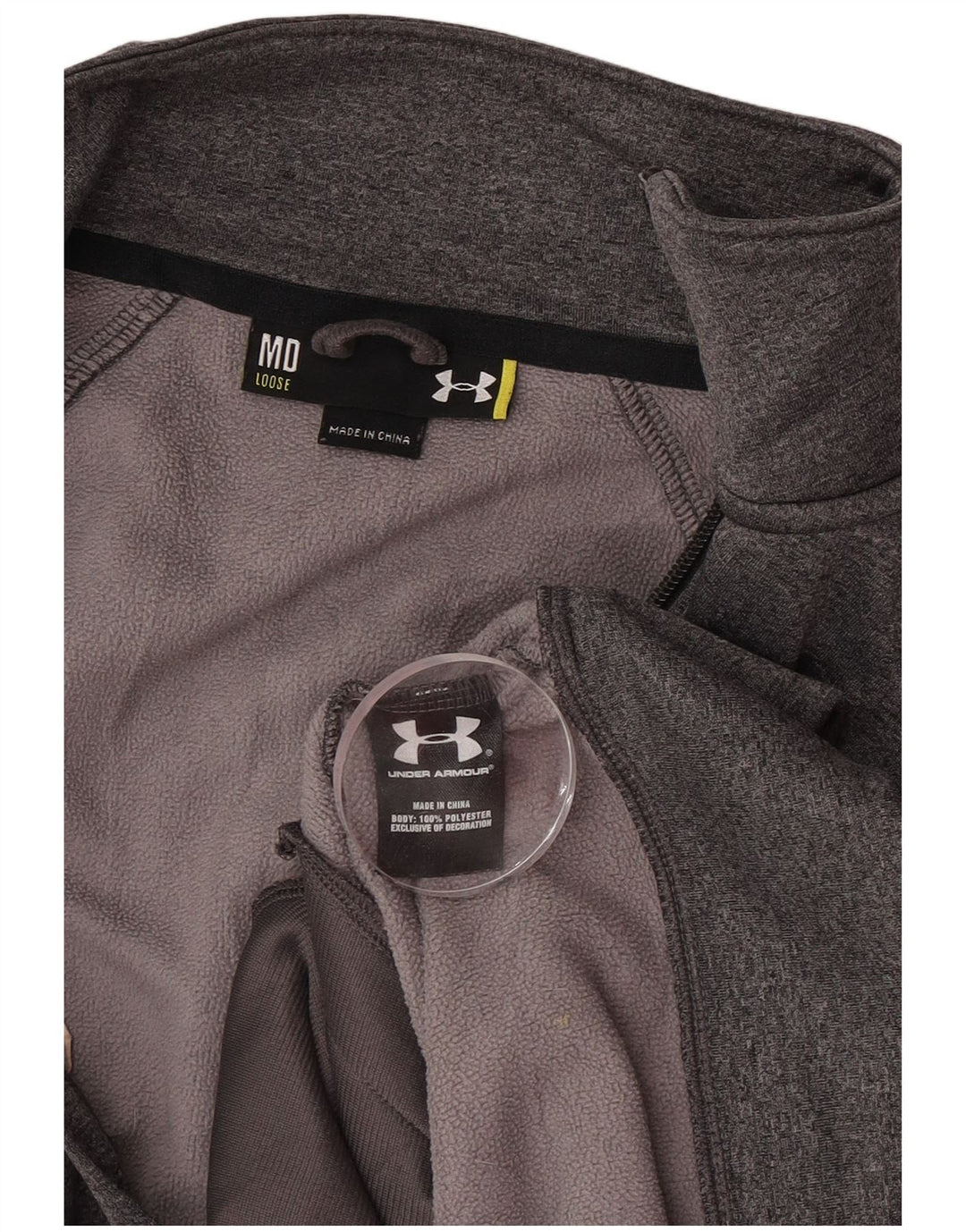 Under Armour Mens Graphic Tracksuit Top Jacket Medium Grey Polyester