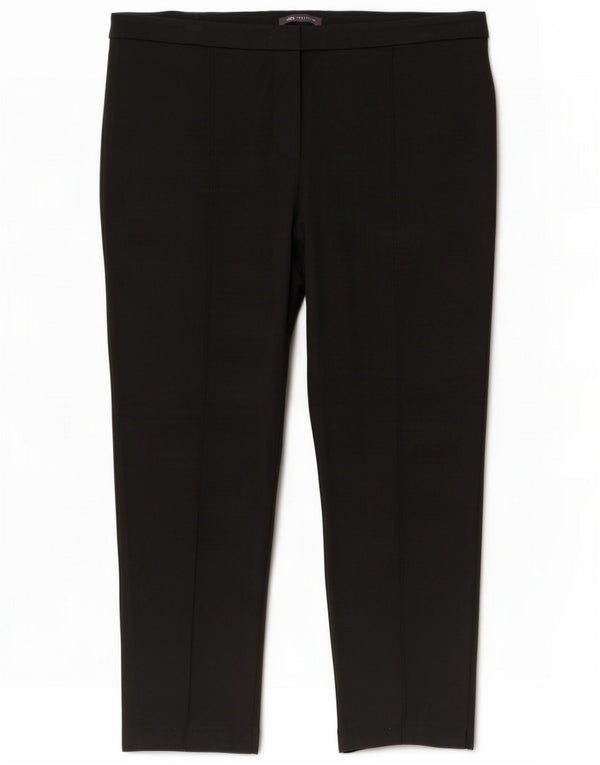 Marks & Spencer Womens Slim Casual Trousers UK 22 3XL W44 L28 Black Viscose