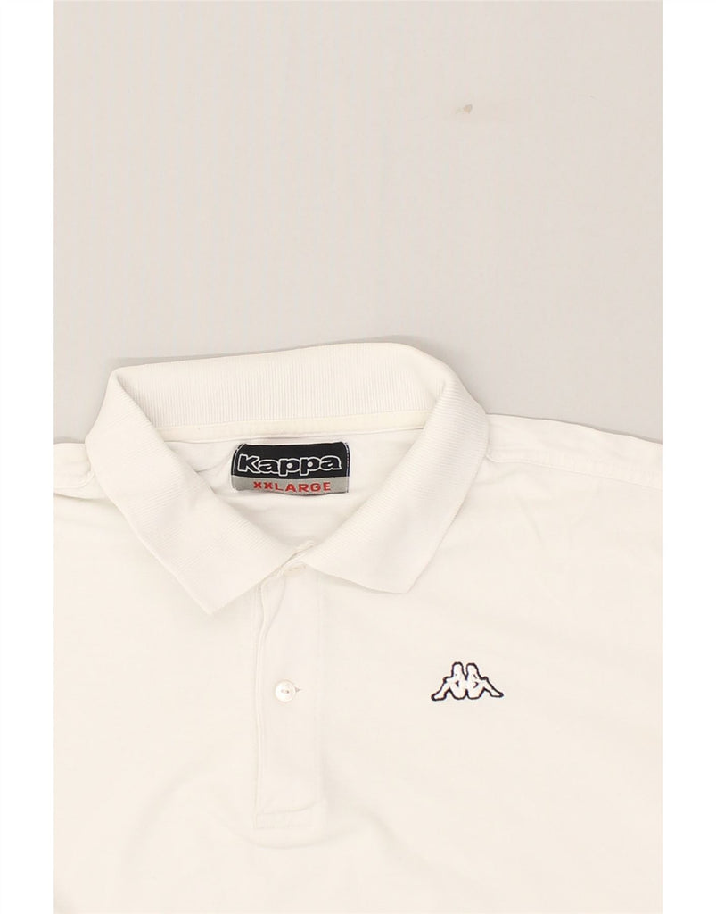 KAPPA Mens Polo Shirt 2XL White Cotton | Vintage Kappa | Thrift | Second-Hand Kappa | Used Clothing | Messina Hembry 