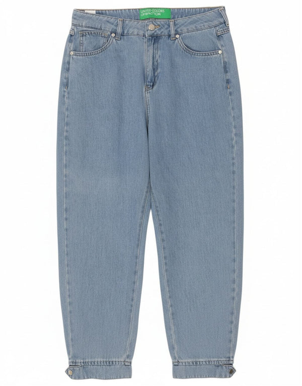 Benetton Womens High Waist Tapered Jeans W31 L27 Blue Cotton