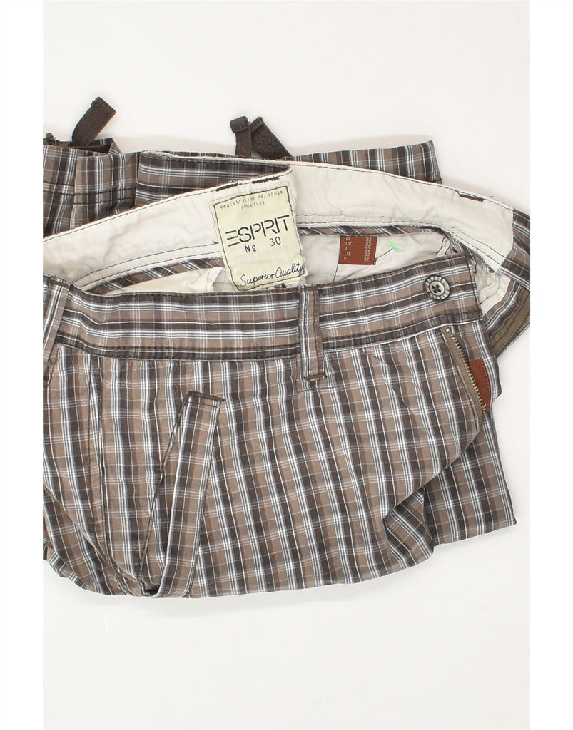 ESPRIT Mens Cargo Shorts W32 Medium Grey Check Cotton | Vintage Esprit | Thrift | Second-Hand Esprit | Used Clothing | Messina Hembry 