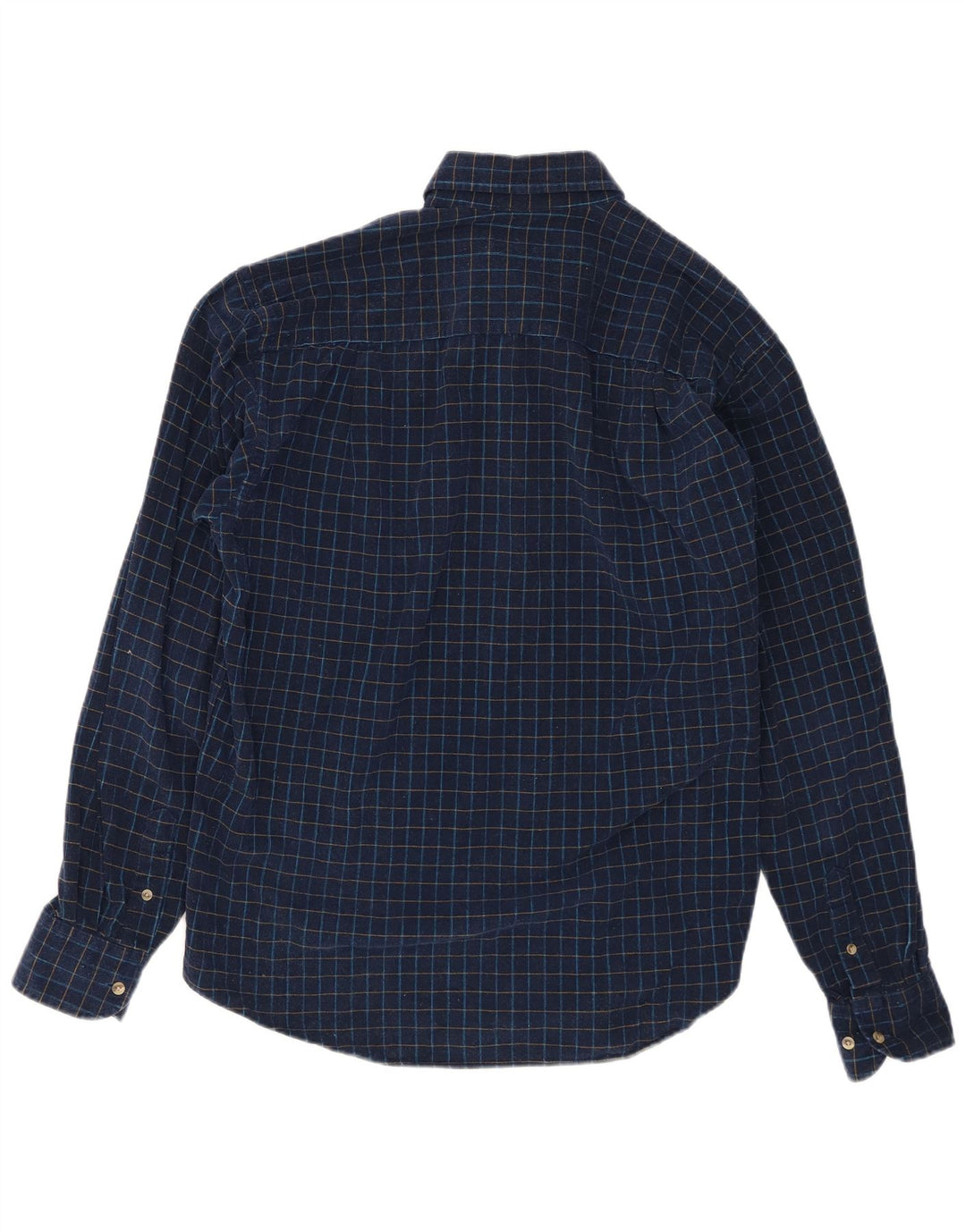 Sergio Tacchini Mens Shirt Large Navy Blue Check Cotton