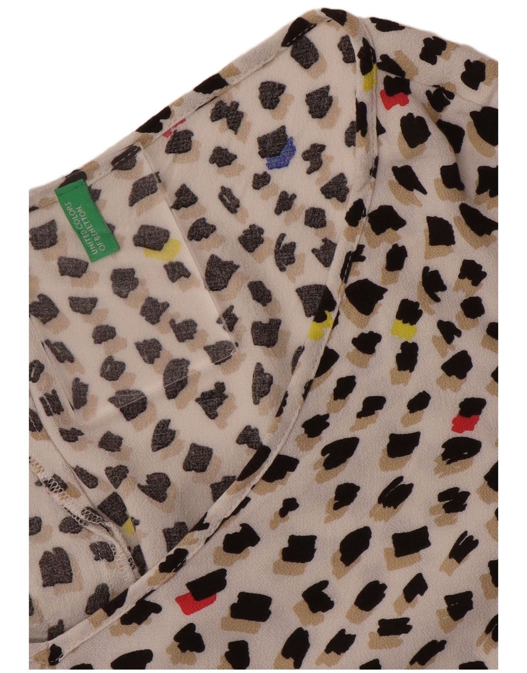 Benetton Womens Blouse Top UK 16 Large Multicoloured Spotted