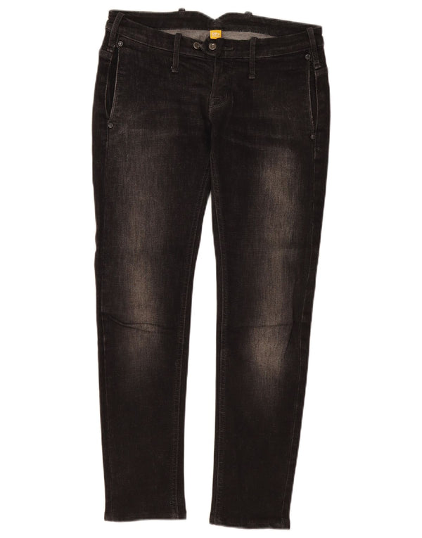 Vintage Womens Crop Skinny Jeans W26 L26 Black Cotton