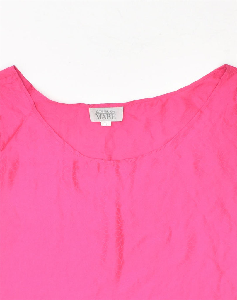 ANDREA MARE Womens Sleeveless Blouse Top UK 16 Large Pink Silk | Vintage Andrea Mare | Thrift | Second-Hand Andrea Mare | Used Clothing | Messina Hembry 