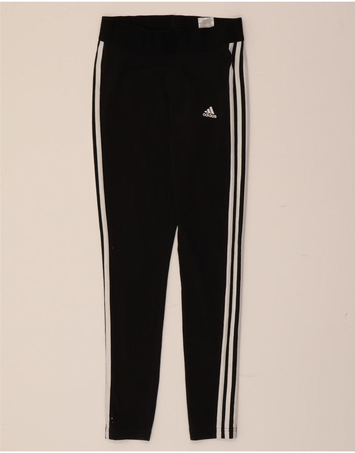 ADIDAS Womens Leggings UK 8/10 Small Black Cotton Vintage Adidas and Second-Hand Adidas from Messina Hembry 