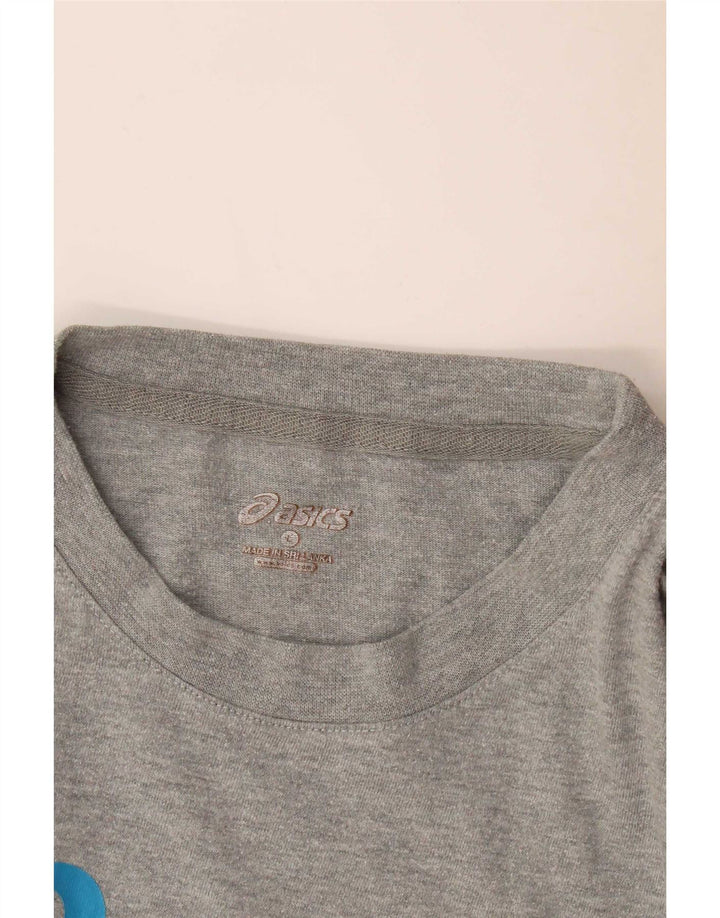 Asics Mens Graphic T-Shirt Top Large Grey Flecked
