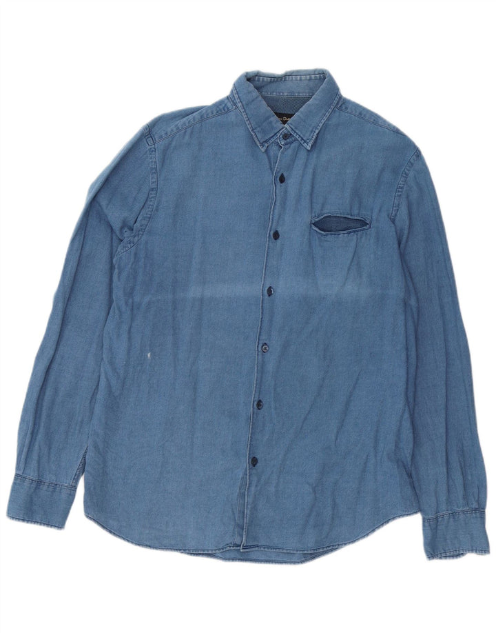 MASSIMO DUTTI Mens Denim Shirt Medium Blue