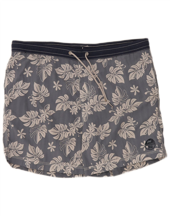 North Sails Mens Swimming Shorts Large Grey Floral Nylon