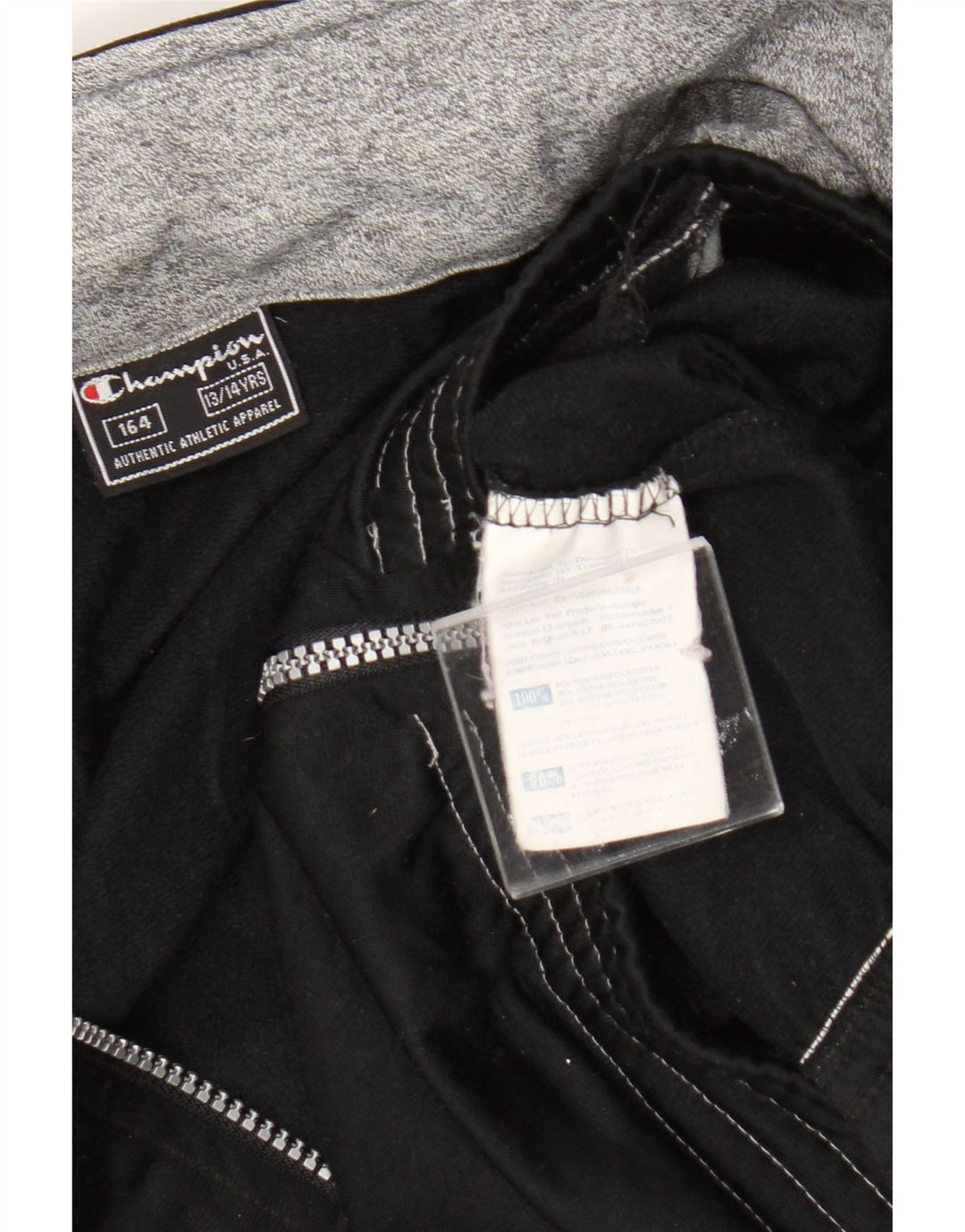 Champion Boys Tracksuit Top Jacket 13-14 Years Black Colourblock Polyester