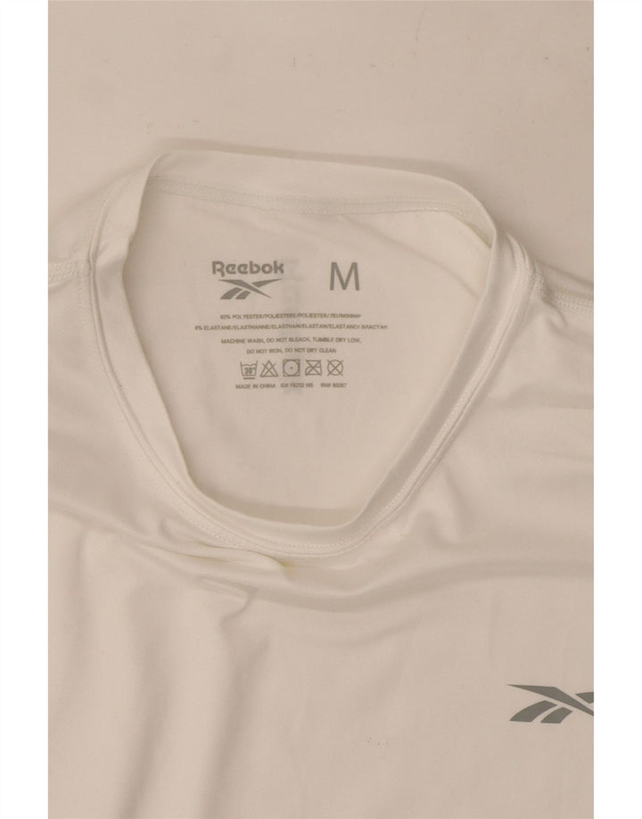 Reebok Mens T-Shirt Top Medium White Polyester
