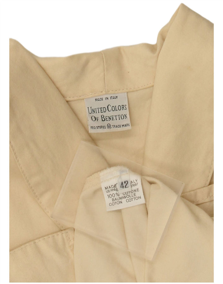 Benetton Womens Oversized Overcoat IT 42 Medium Beige Cotton