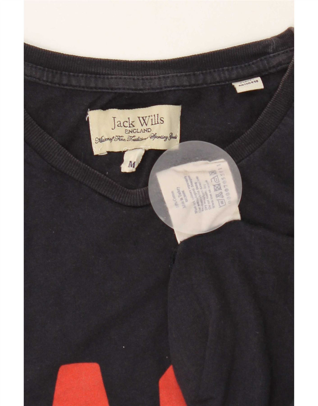 Jack Wills Mens Graphic T-Shirt Top Medium Navy Blue Cotton