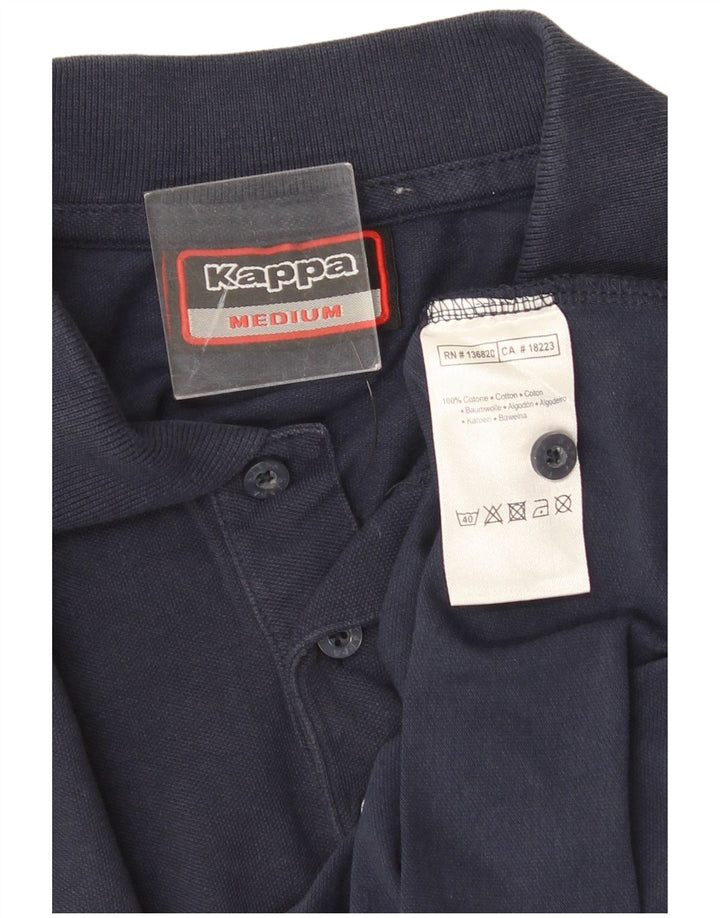 KAPPA Mens Polo Shirt Medium Navy Blue Cotton