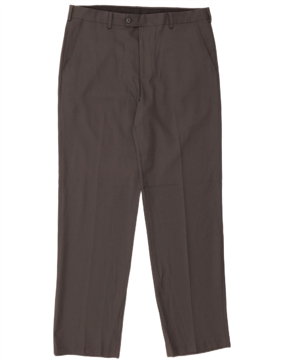 IZOD Mens Straight Suit Trousers W34 L32 Grey Polyester