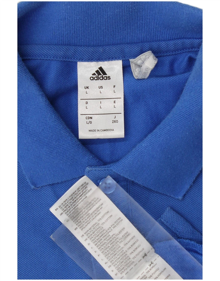 ADIDAS Mens Climalite Polo Shirt Large Blue Cotton