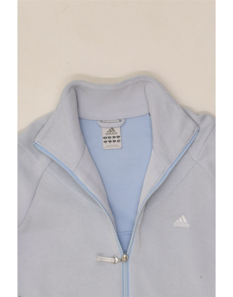 ADIDAS Womens Tracksuit Top Jacket UK 14 Medium Blue Cotton | Vintage Adidas | Thrift | Second-Hand Adidas | Used Clothing | Messina Hembry 