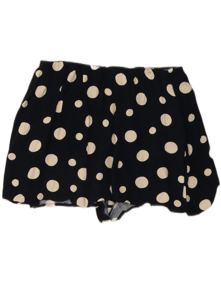 Zara Womens Casual Shorts Large W32  Black Polka Dot Viscose