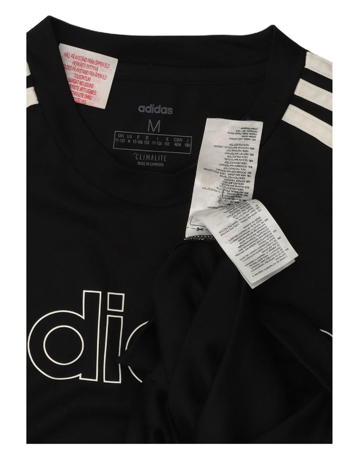 ADIDAS Boys Climalite Graphic T-Shirt Top 11-12 Years Medium  Black
