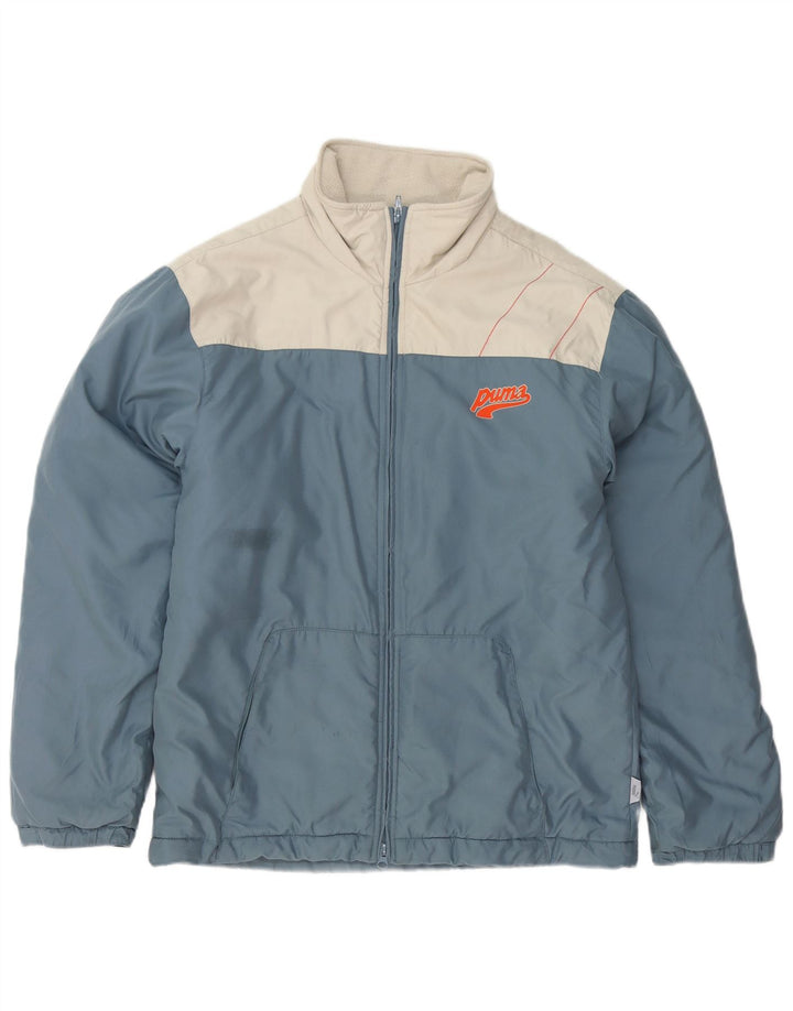 Puma Mens Padded Jacket UK 38 Medium Blue Colourblock