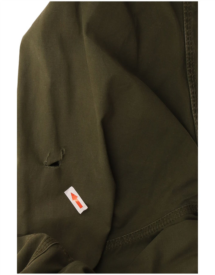 Diesel Mens Hooded Parka Jacket UK 38 Medium Green Cotton