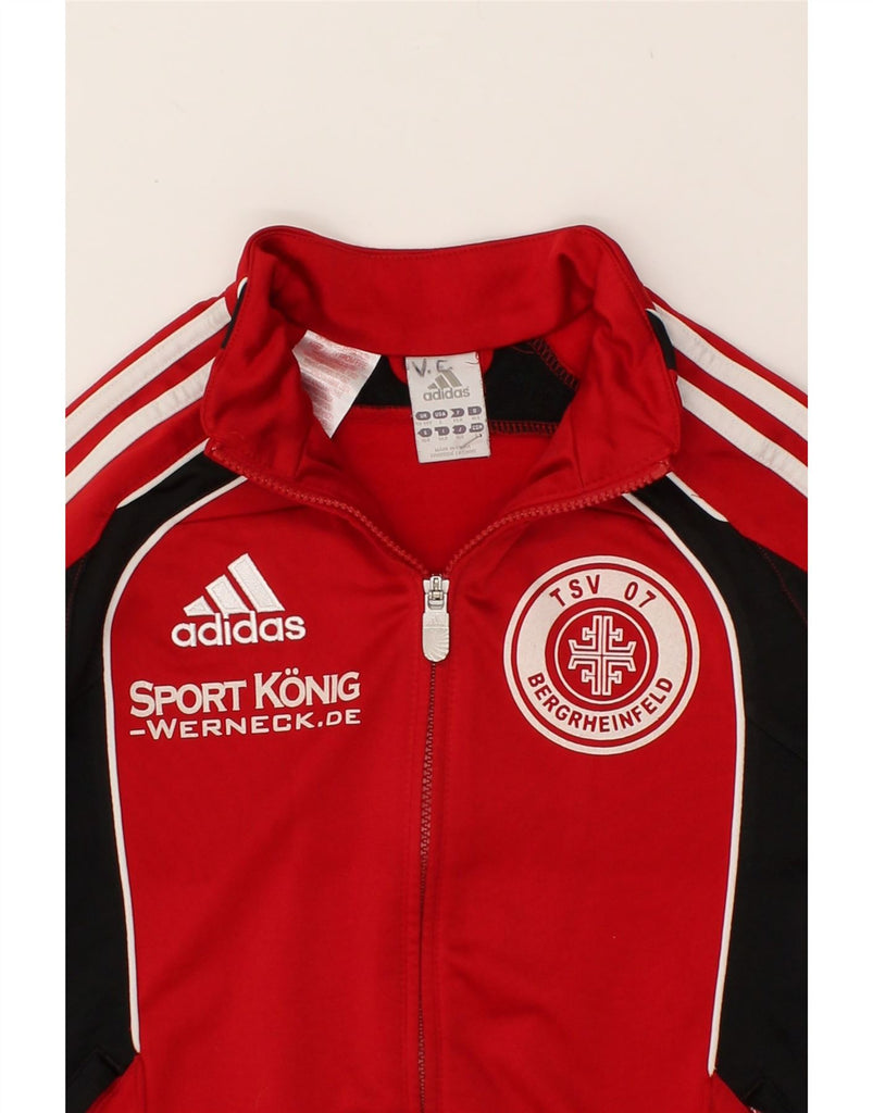 ADIDAS Boys Graphic Tracksuit Top Jacket 13-14 Years Red Colourblock | Vintage Adidas | Thrift | Second-Hand Adidas | Used Clothing | Messina Hembry 