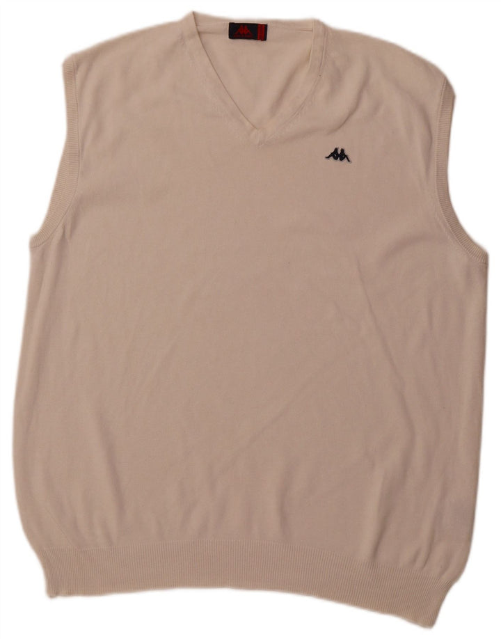 KAPPA Mens Vest Tank Top 2XL Off White Cotton