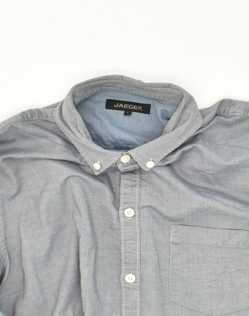 JAEGER Mens Shirt Large Grey Cotton | Vintage Jaeger | Thrift | Second-Hand Jaeger | Used Clothing | Messina Hembry 