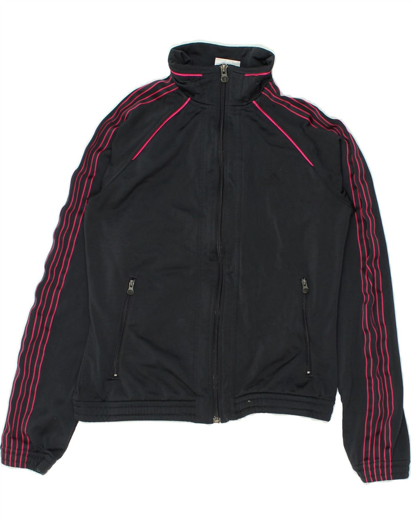 ADIDAS Girls Tracksuit Top Jacket 11-12 Years Black Polyester | Vintage Adidas | Thrift | Second-Hand Adidas | Used Clothing | Messina Hembry 