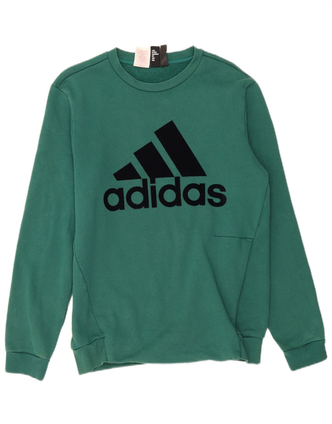 Adidas Boys Sweatshirt Jumper 15-16 Years Green Cotton