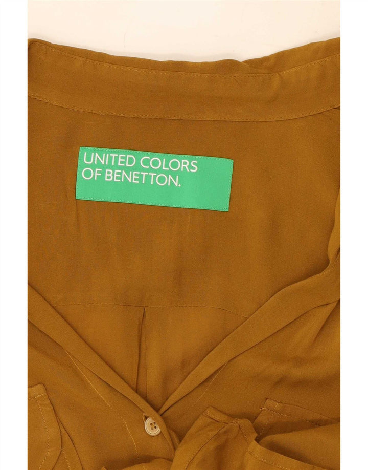 Benetton Womens Shirt Blouse UK 16 Large Beige