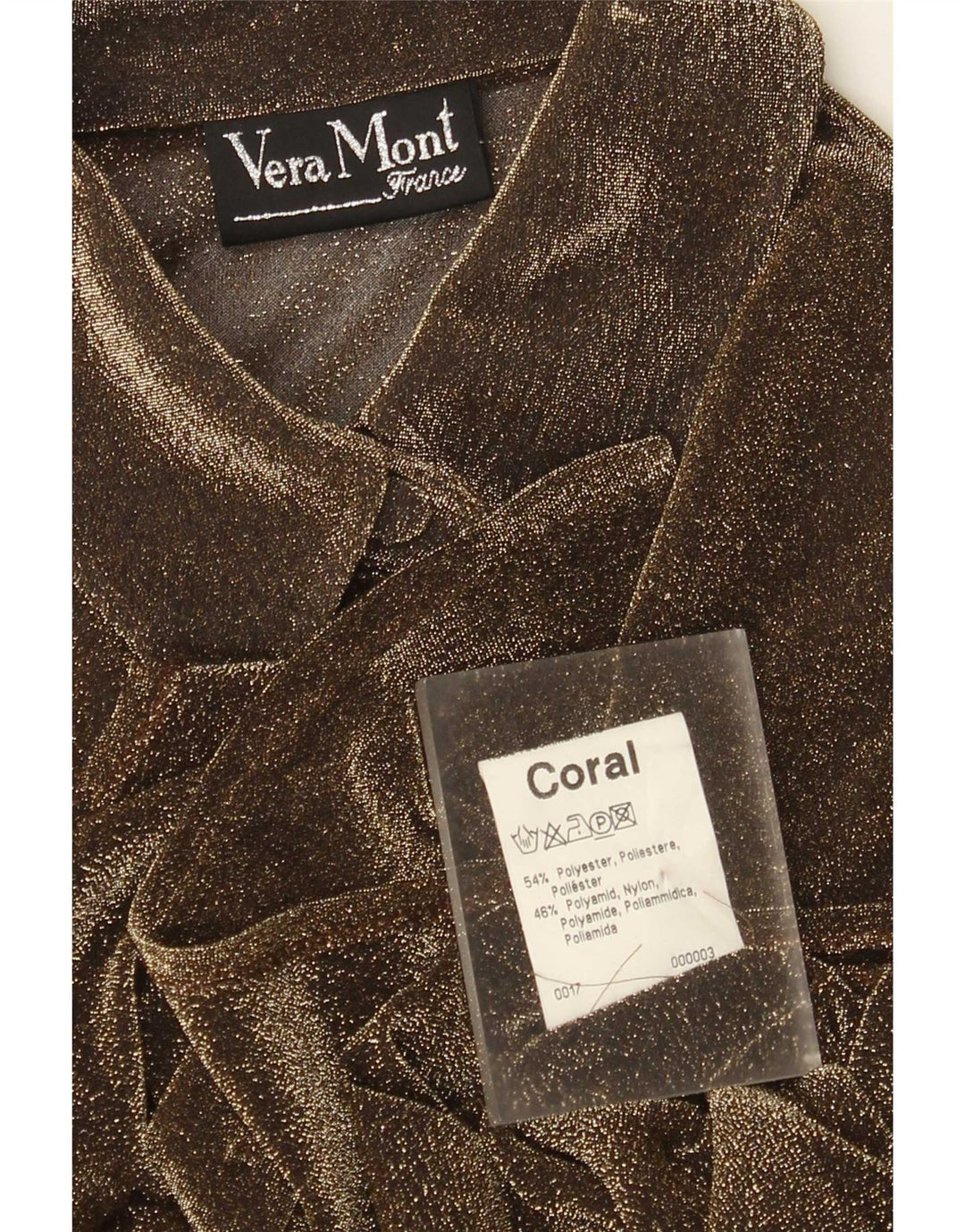 Vera Mont Womens Shirt Blouse UK 12 Medium Brown Polyester