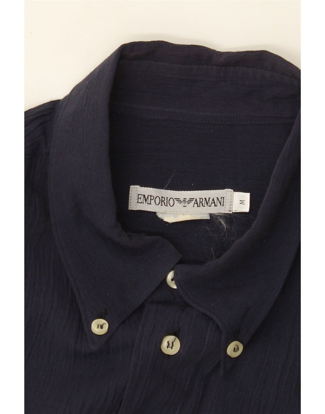 EMPORIO ARMANI Mens Loose Fit Shirt Medium Navy Blue