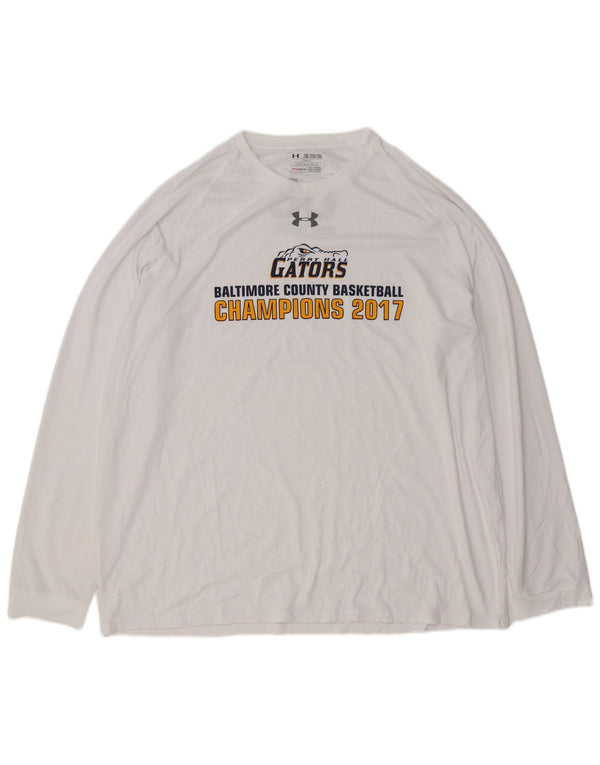 UNDER ARMOUR Mens Graphic Top Long Sleeve 2XL White