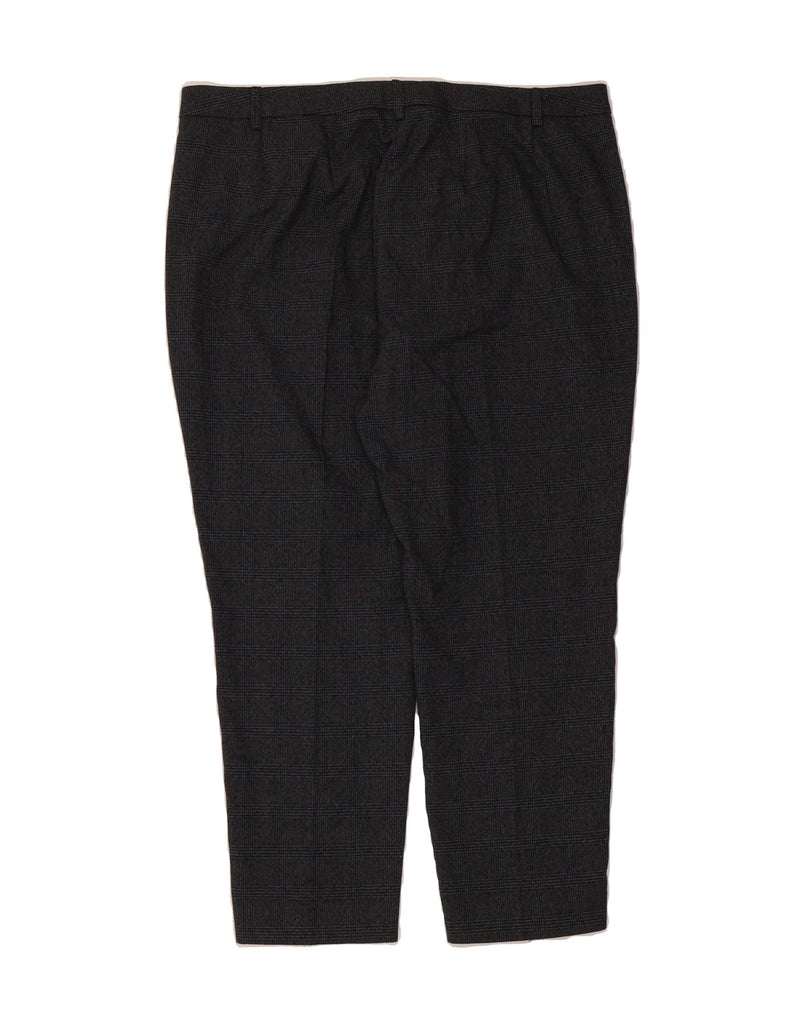 MARKS & SPENCER Womens Slim Cropped Trousers UK 18 XL W36 L24 Grey Check Vintage Marks & Spencer and Second-Hand Marks & Spencer from Messina Hembry 