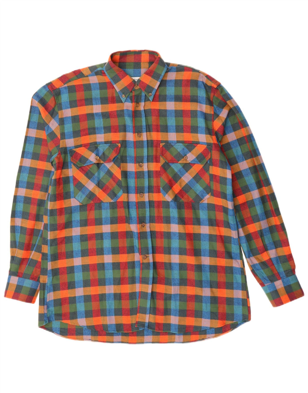 VINTAGE Mens Flannel Shirt Size 15 1/2 40  Medium Multicoloured Check