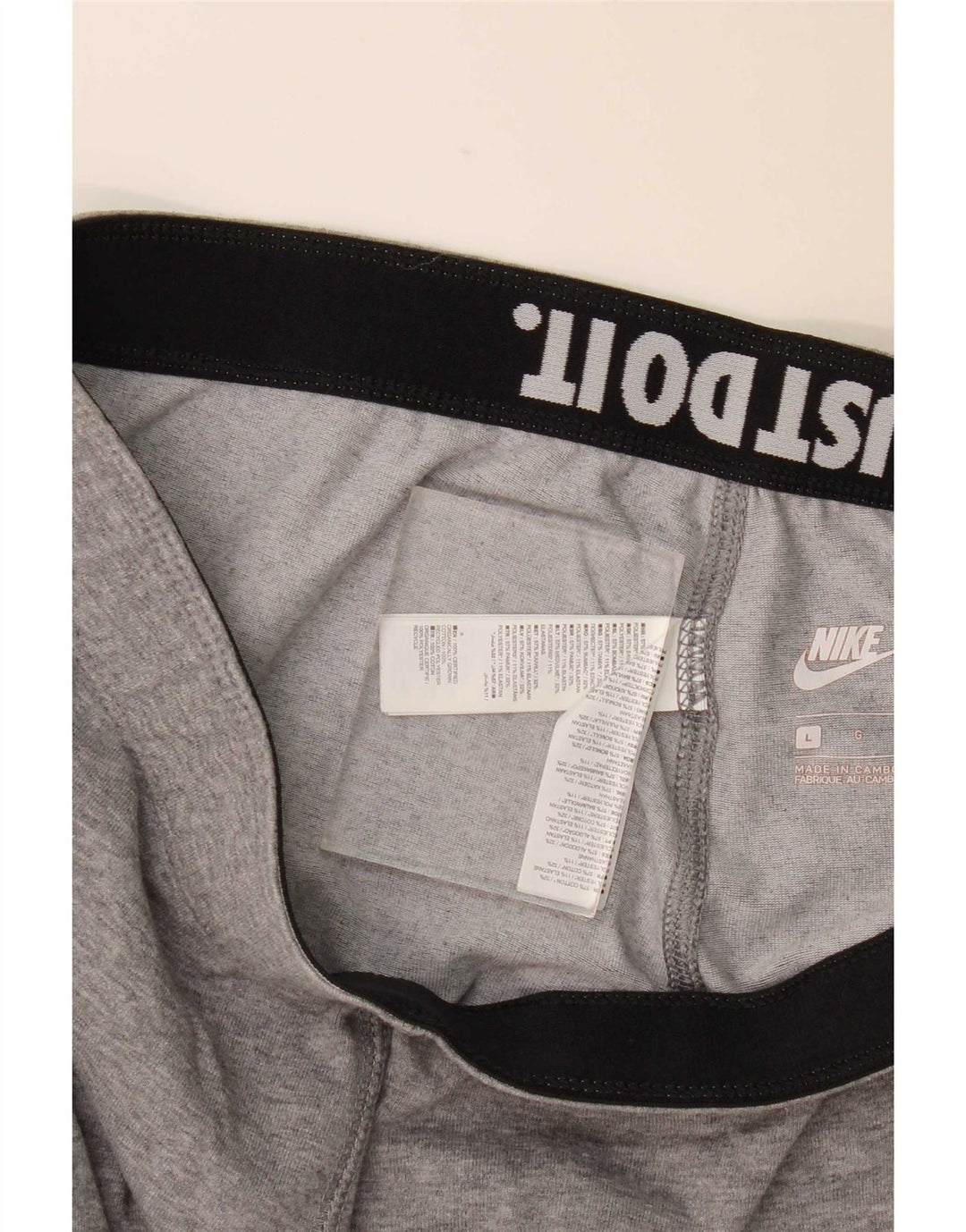 Nike Womens Graphic Leggings UK 14 Large Grey Cotton