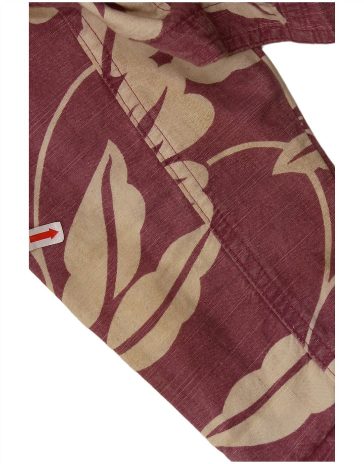 STREET ONE Womens Crop Jacket EU 36 Small Pink Floral Cotton