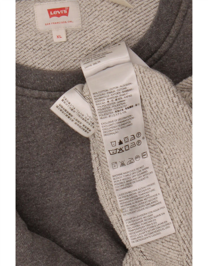 Levi's Mens Graphic Sweatshirt Jumper XL Grey Cotton