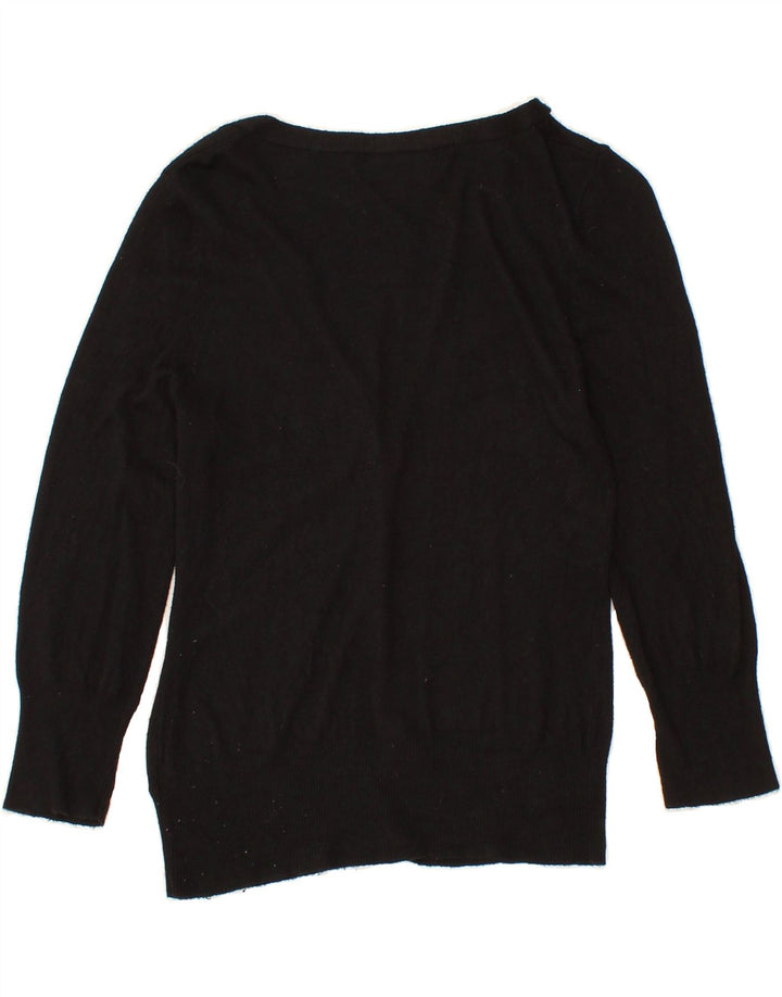 MOSSIMO Womens 3/4 Sleeve Cardigan Sweater UK 10 Small Black Nylon Vintage Mossimo and Second-Hand Mossimo from Messina Hembry 